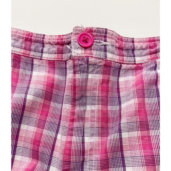 Basic Editions, Size Large, Pink Plaid Bermuda Shorts - Picture 5 of 9